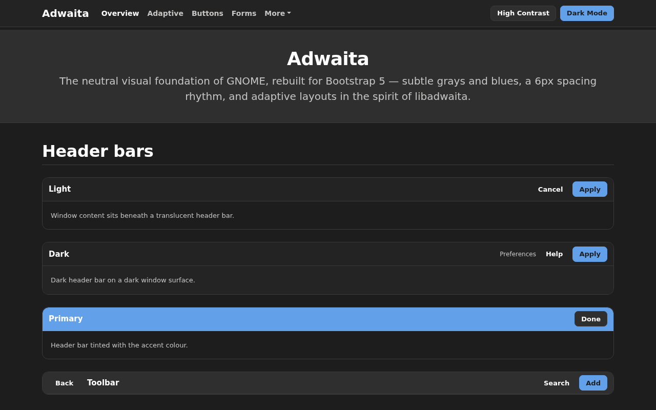Adwaita theme screenshot