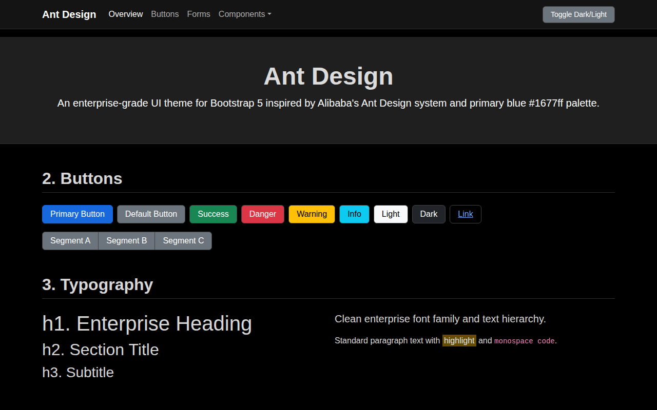 Ant Design Theme Screenshot
