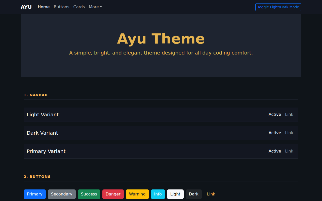 Ayu Theme Screenshot