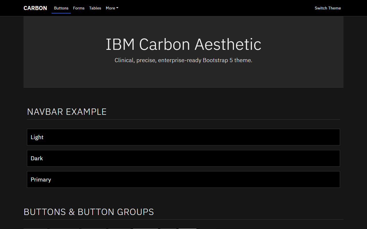Carbon Theme Screenshot
