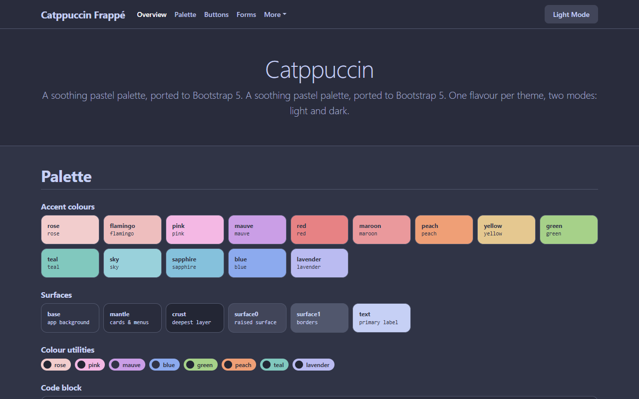 Catppuccin Frappé theme screenshot
