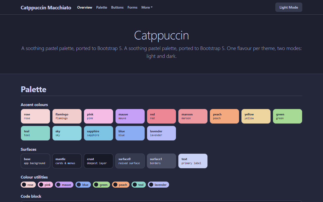 Catppuccin Macchiato theme screenshot