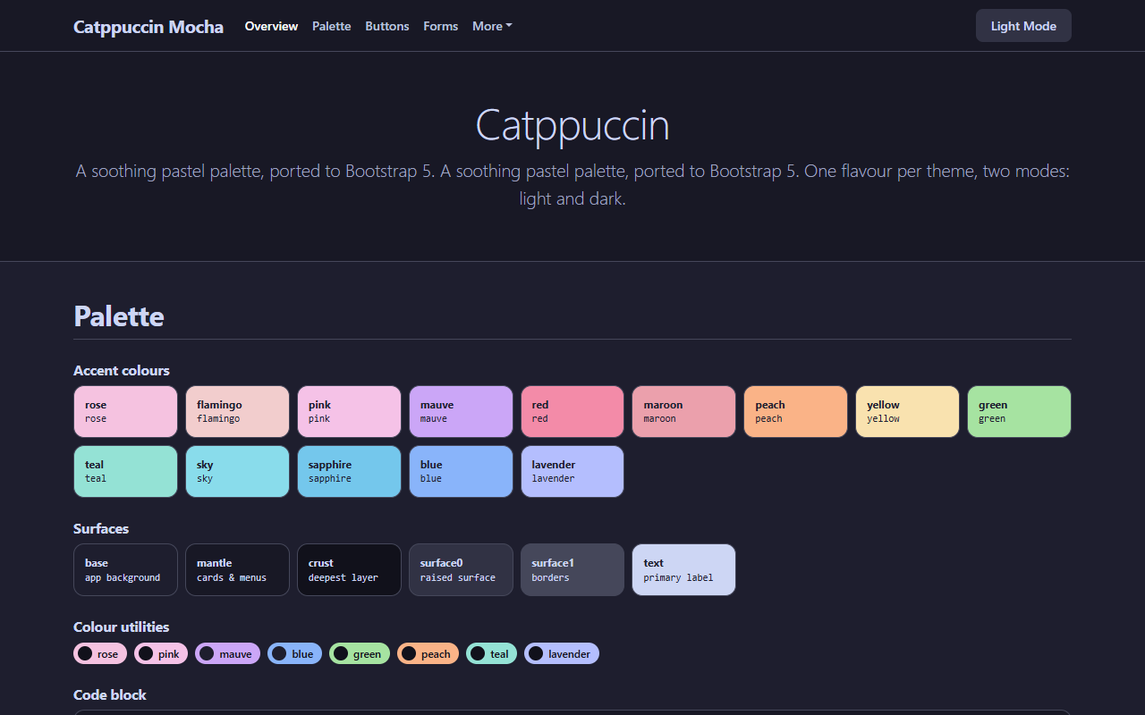 Catppuccin theme screenshot