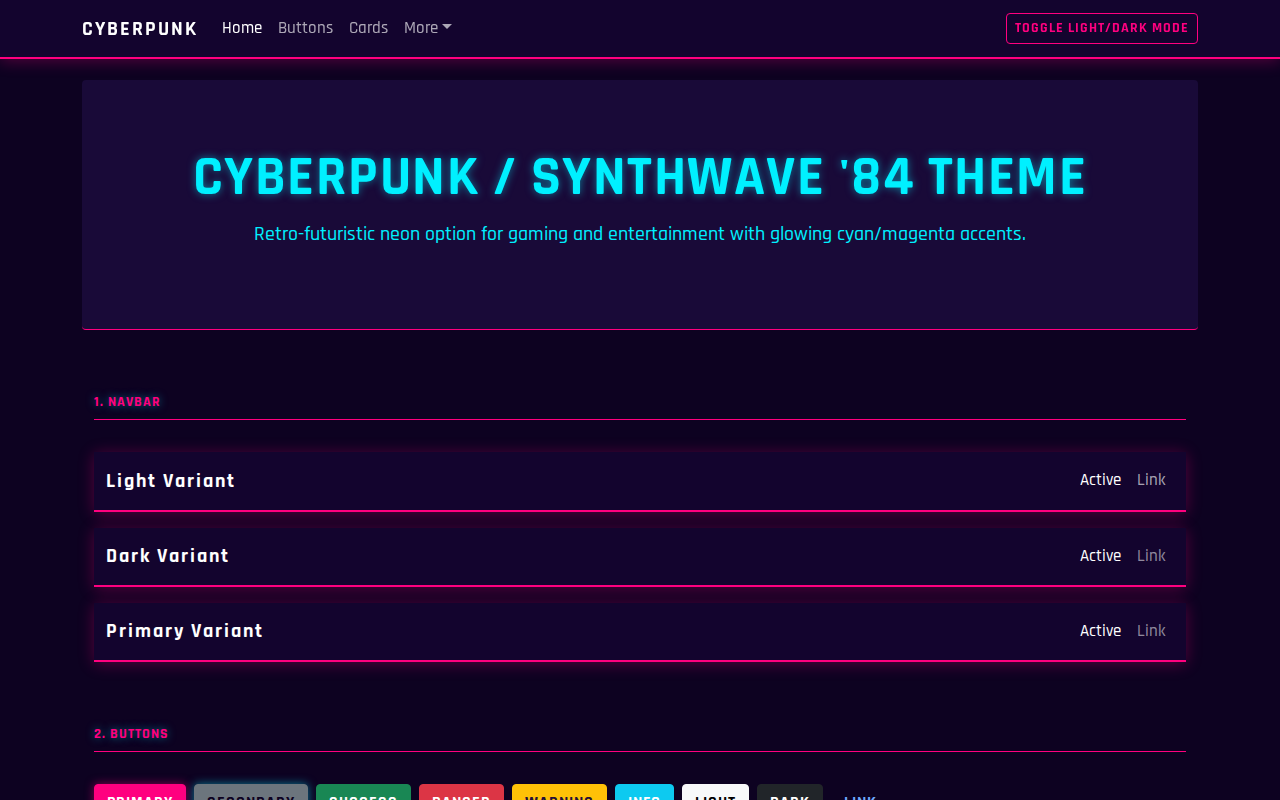 CYBERPUNK / SYNTHWAVE '84 Theme Screenshot