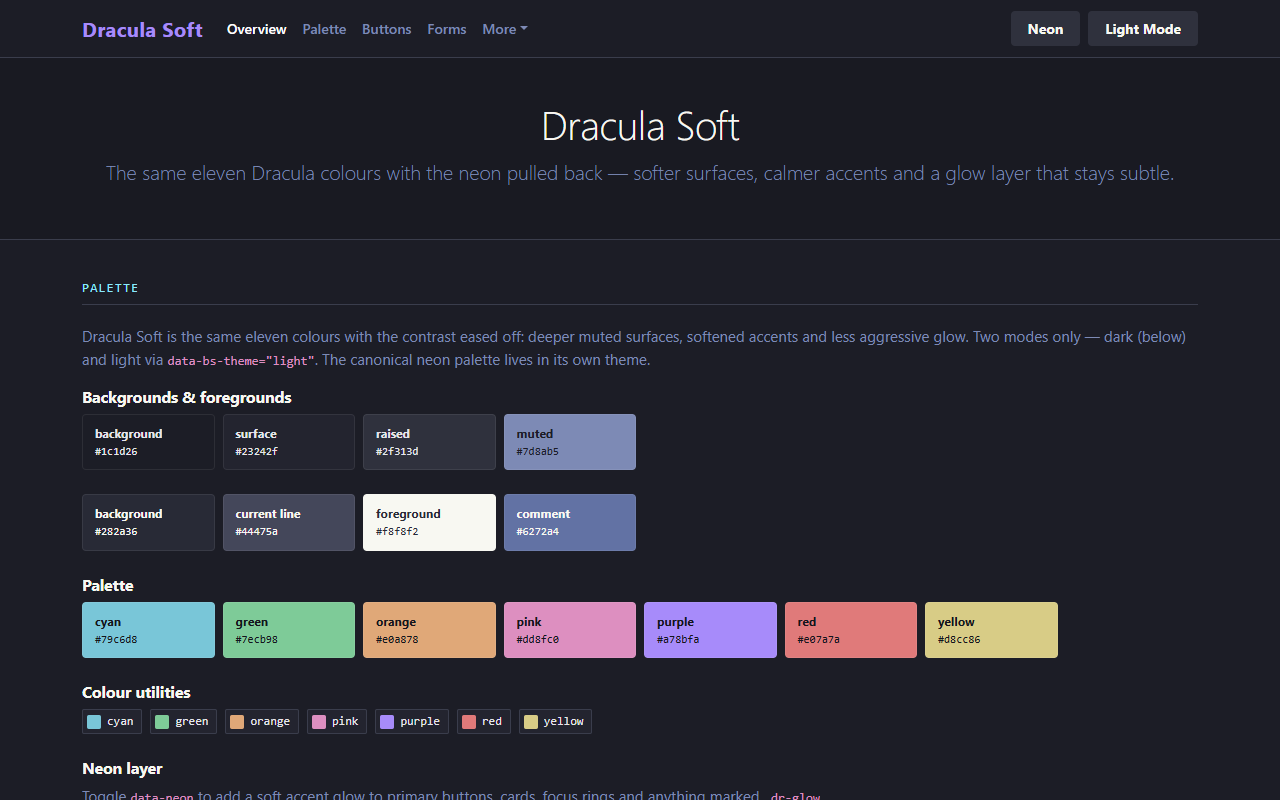 Dracula Soft theme screenshot