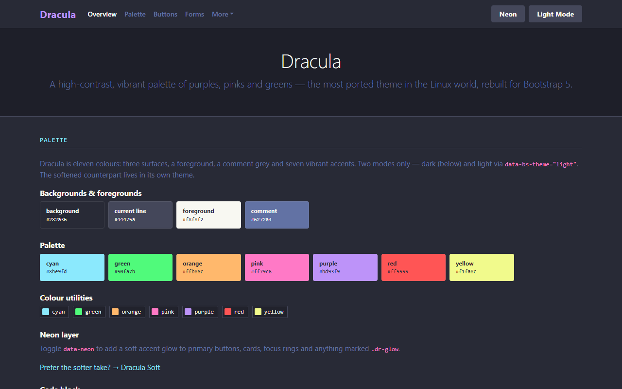 Dracula theme screenshot