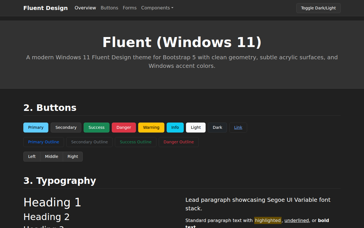 Fluent Theme Screenshot