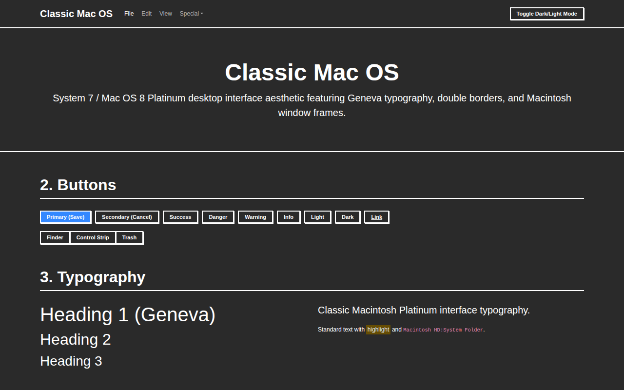 Classic Mac OS Theme Screenshot