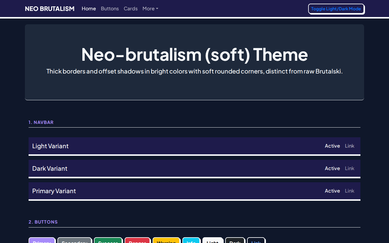 NEO-BRUTALISM (SOFT) Theme Screenshot