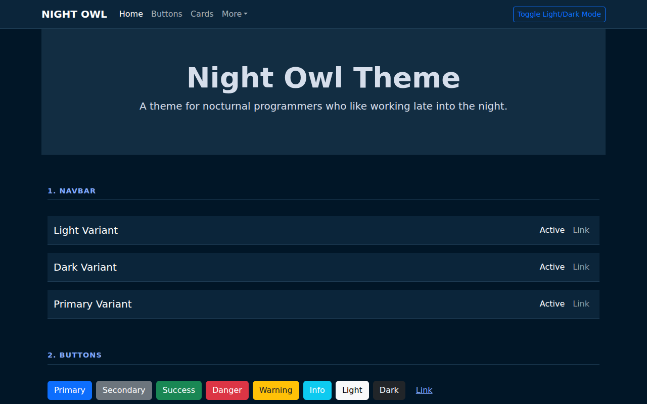 Night Owl Theme Screenshot