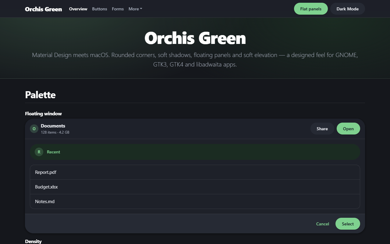 Orchis Green theme screenshot