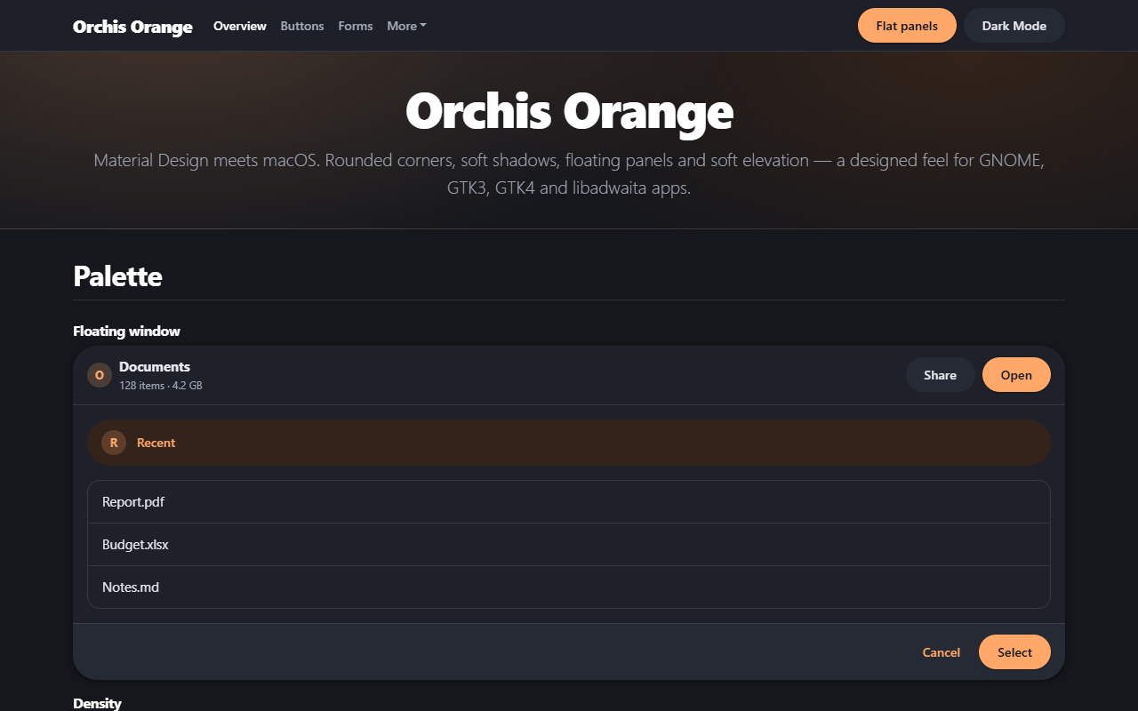 Orchis Orange theme screenshot
