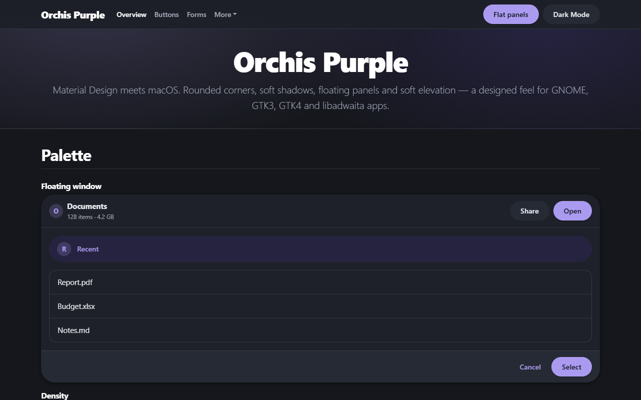 Orchis Purple theme screenshot