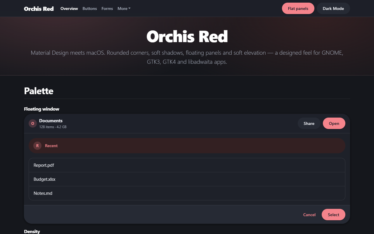 Orchis Red theme screenshot