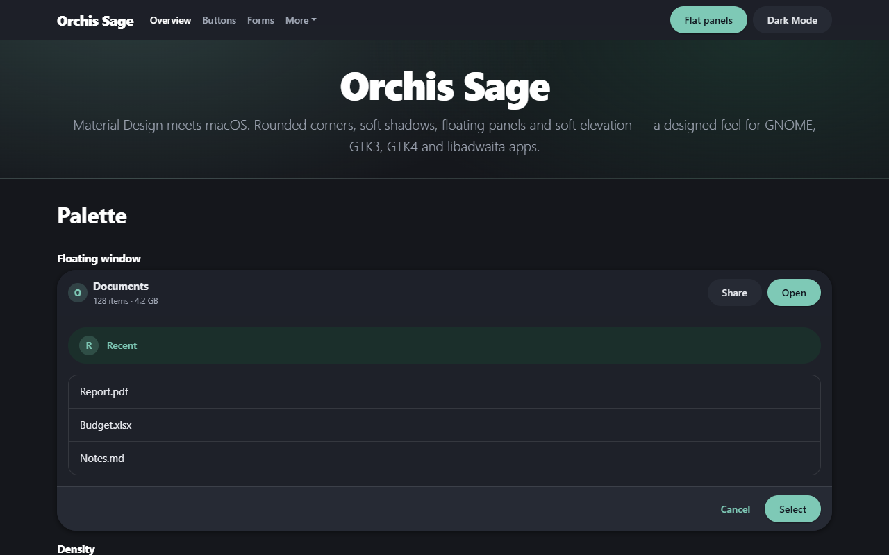 Orchis Sage theme screenshot