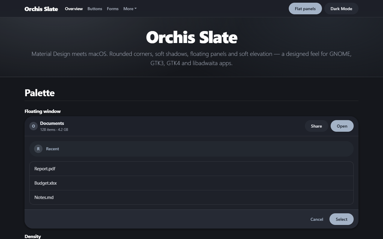 Orchis Slate theme screenshot