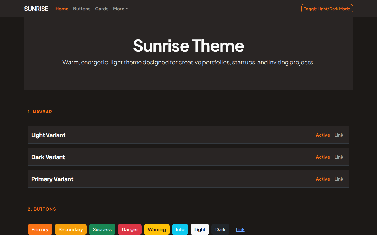 Sunrise Theme Screenshot