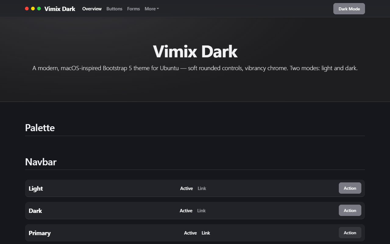 Vimix Dark theme screenshot