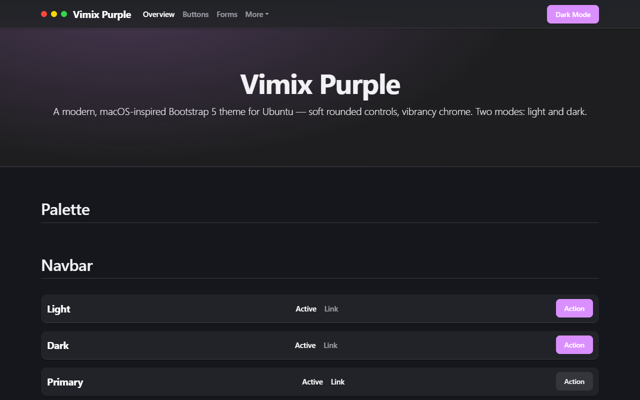 Vimix Purple theme screenshot