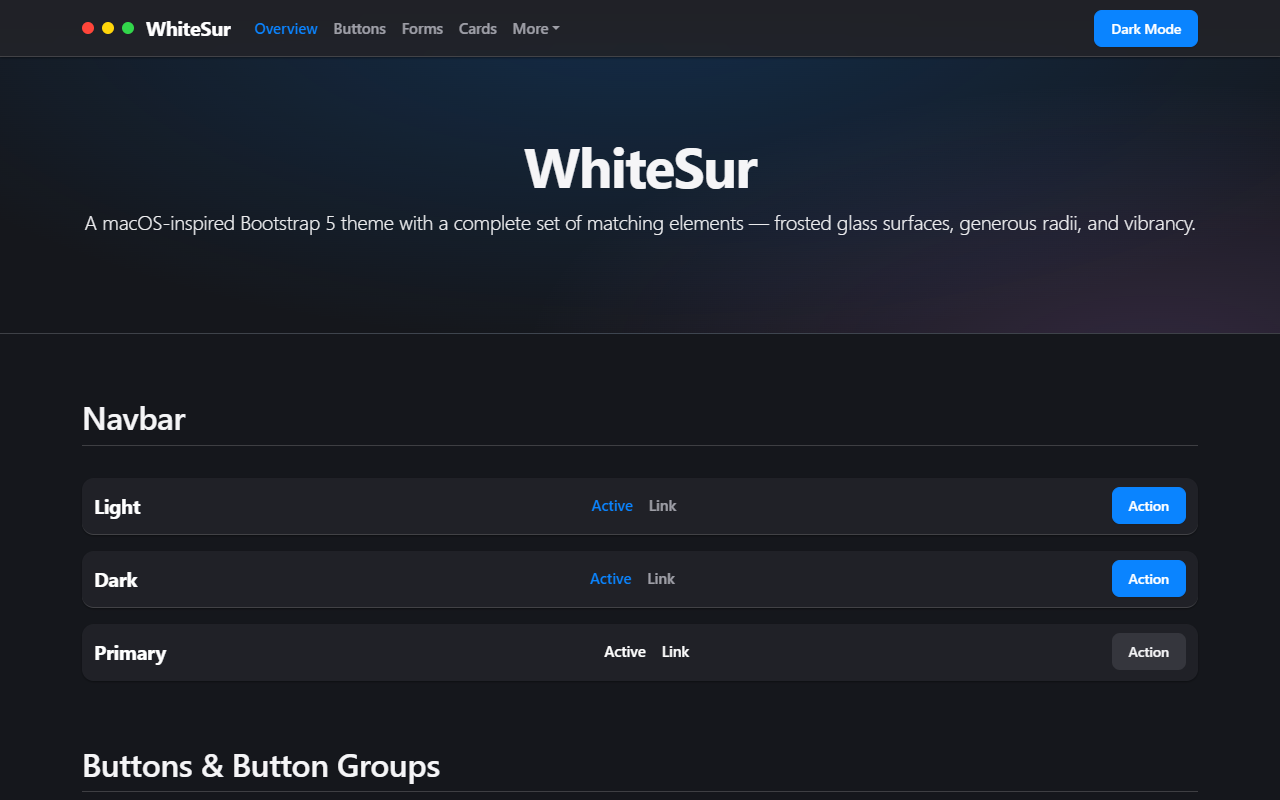 WhiteSur theme screenshot