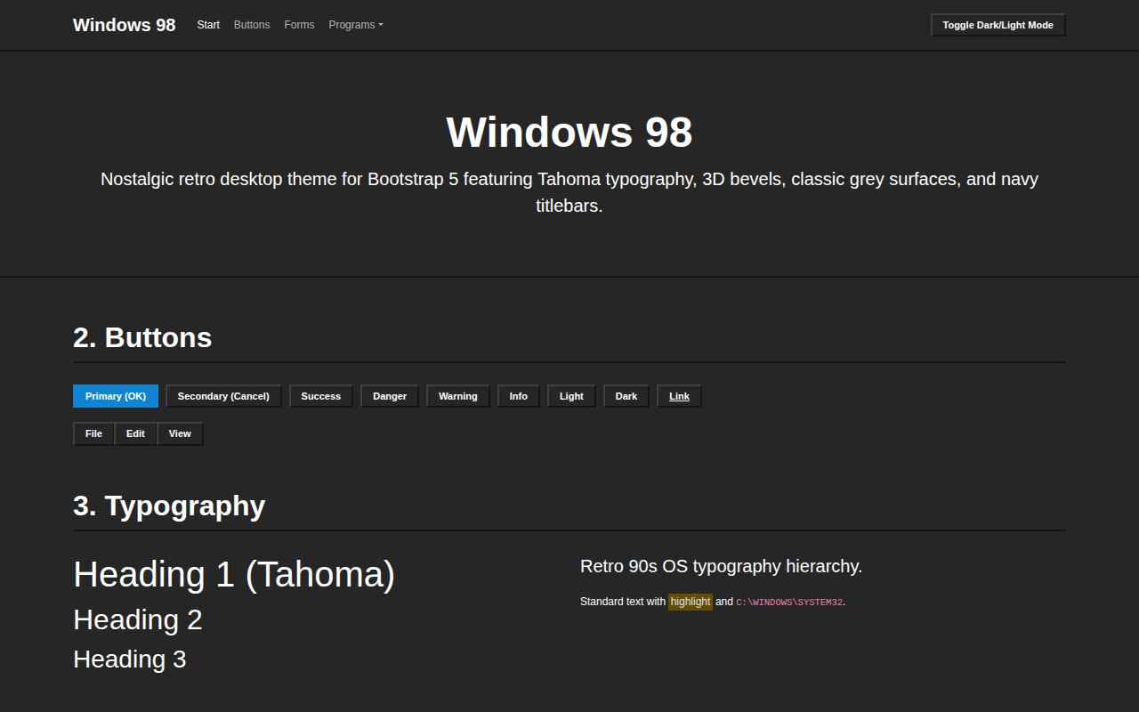Windows 98 Theme Screenshot